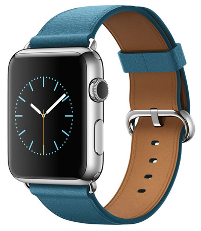 Apple Watch 42mm Zilver/Marineblauw Klassiek Leer is nooit meer leverbaar