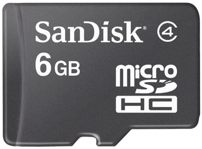 SanDisk microSD 6 GB SDHC Class 4 + Reader USB 2.0 is nooit meer leverbaar