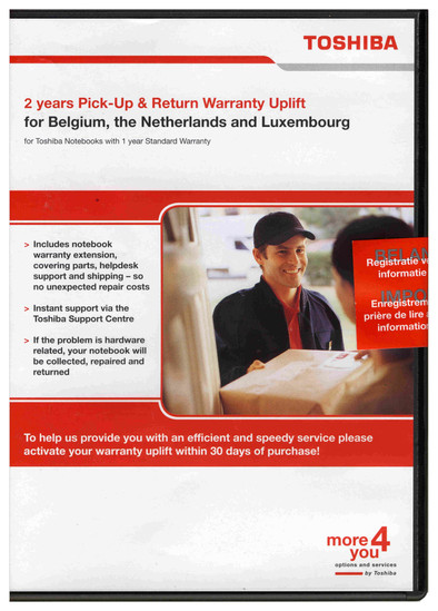 Toshiba Garantie 1jr - 2jr Pick-up &amp; Return is nooit meer leverbaar
