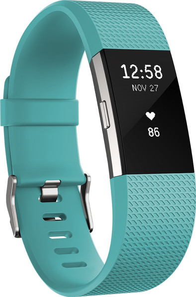 Fitbit Charge 2 Teal/Silver - L is nooit meer leverbaar