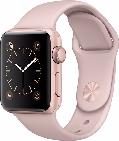 Apple Watch Series 2 38mm Rosegoud Aluminium/Rozenkwarts Sportband is nooit meer leverbaar