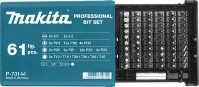 Makita 61-delige Bitset P-70144 is nooit meer leverbaar