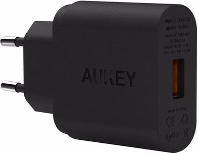 Aukey PA-U28 Quick Charge 2.0 Micro USB Zwart is nooit meer leverbaar