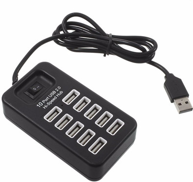 Just in Case 10 ports USB Hub Zwart is nooit meer leverbaar