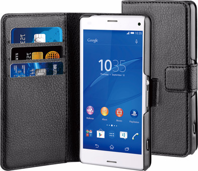 BeHello Wallet Sony Xperia Z3 Compact Book Case Zwart is nooit meer leverbaar