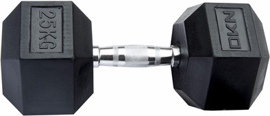 DKN Rubber Hex Dumbbell 25 kg is nooit meer leverbaar