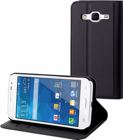 Muvit Wallet Samsung Galaxy Core Prime Book Case Zwart is nooit meer leverbaar