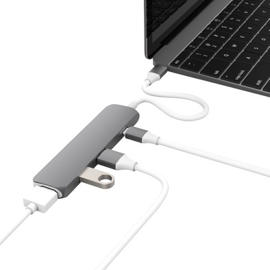 Hyper USB-C Adapter Kit met HDMI Grijs USB 3.1 is nooit meer leverbaar