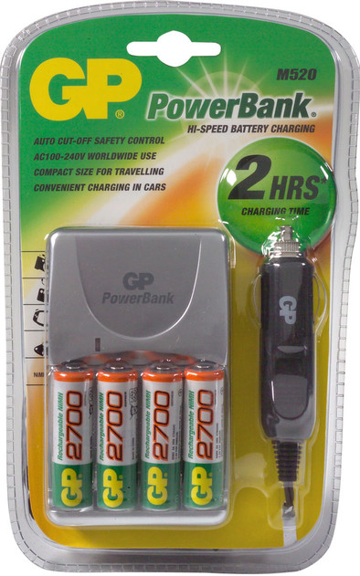 GP PowerBank M520 + 4 x  AA 2700 is nooit meer leverbaar