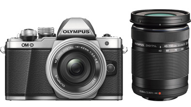 Olympus OM-D E-M10 Mk II Zilver + 14-42mm IIR + 40-150mm R is nooit meer leverbaar