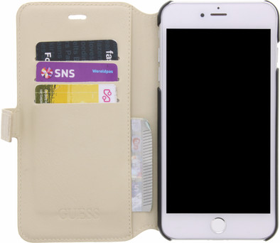 Guess Saffiano Apple iPhone 7/8 Book Case Beige is nooit meer leverbaar