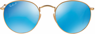 Ray-Ban Round RB3447 Matte Gold / Blue Mirror Polarized is nooit meer leverbaar