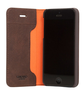 Knomo Folio Apple iPhone 5/5S/SE Book Case Bruin is nooit meer leverbaar