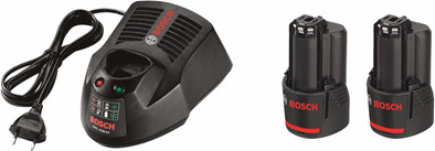 Bosch Acculader + Accu  12V 3,0 Ah Li-Ion (2x) is nooit meer leverbaar