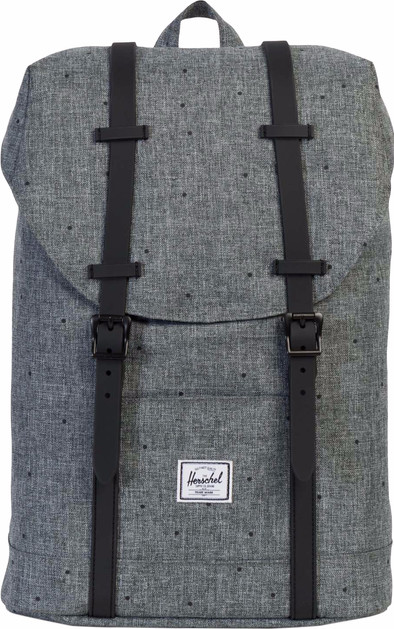 Herschel Retreat Mid-Volume Scattered Raven Crosshatch/Black Rubber is nooit meer leverbaar