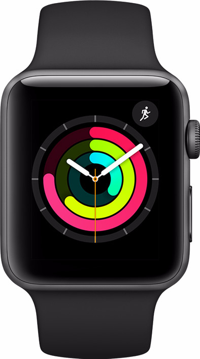 Apple Watch Series 3 38mm Space Gray Aluminium/Zwarte Sportband is nooit meer leverbaar