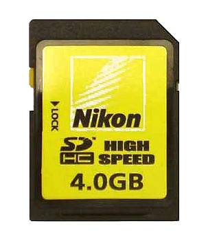 Nikon SD 4 GB SDHC is nooit meer leverbaar