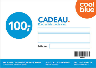 Coolblue Cadeaubon 100 euro is nooit meer leverbaar