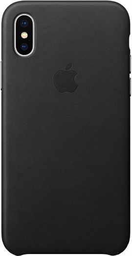 Apple iPhone X Leather Back Cover Zwart is nooit meer leverbaar