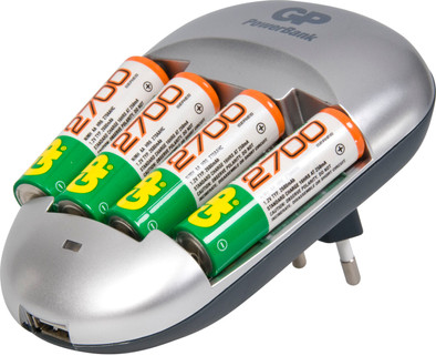 GP PowerBank Quick 3 + 4 x  AA 2700 is nooit meer leverbaar
