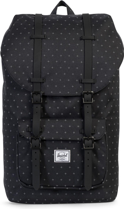 Herschel Little America Black Gridlock/Black is nooit meer leverbaar