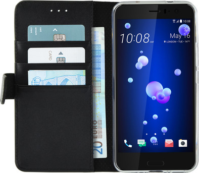 Azuri Wallet Magneet HTC U11 Book Case Zwart is nooit meer leverbaar