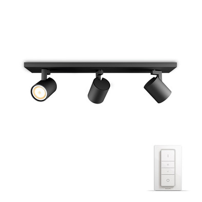 Philips Hue Runner 3-Spot Zwart met dimmer is nooit meer leverbaar