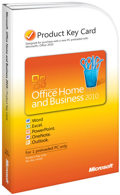 Microsoft Office Home and Business 2010 Product Key Card UK is nooit meer leverbaar