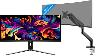 MSI MAG 341CQP QD-OLED + BlueBuilt Monitorarm Gasveer voor 1 Monitor is nooit meer leverbaar
