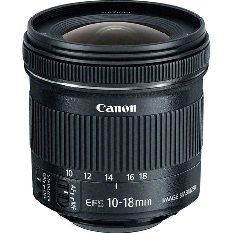 Canon EF-S 10-18 mm f/4.5-5.6 IS STM dessus