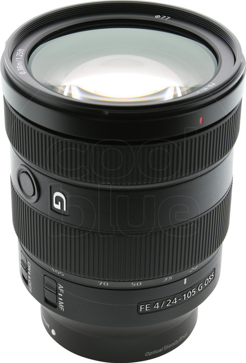 Sony FE 24-105 mm f/4G OSS dessus