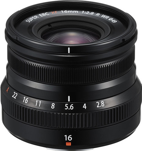 Fujifilm XF 16 mm f/2.8 R WR Noir dessus