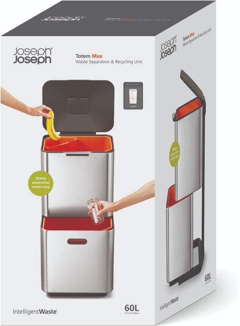 Joseph Joseph Intelligent Waste Totem Max 60 Liter Steen verpakking