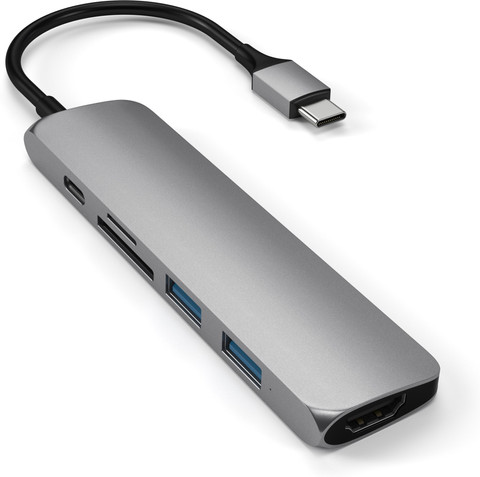 Satechi Type C Slim Multi-Port Adapter V2 Space Grey null