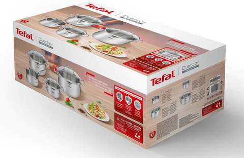 Tefal Duetto+ Cookware Set 4-piece packaging