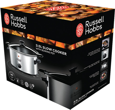 Russell Hobbs Cook at Home Searing Slowcooker 3,5 L verpakking