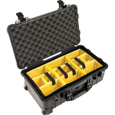 Peli 1514 Protector Case Black Trolley with Dividers inside