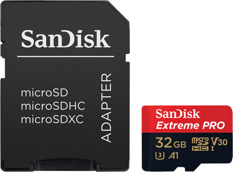 SanDisk microSDHC Extreme Pro 32GB 100MB/s A1 U3 + SD adapter Main Image