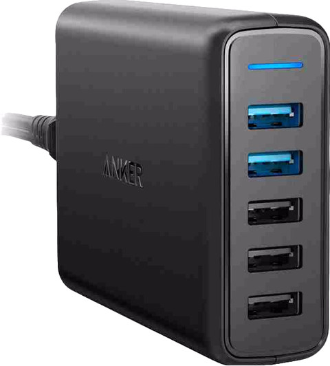 Anker PowerPort Speed Oplader 5 Usb Poorten 18W Quick Charge 3.0 Zwart Main Image