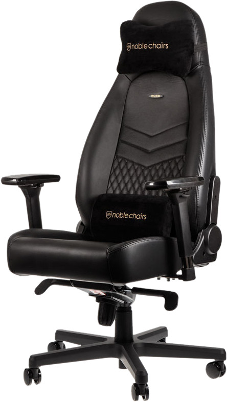 noblechairs ICON Echtlederen Gaming Stoel Zwart Main Image