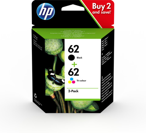 HP 62 Cartridges Combo Pack packaging