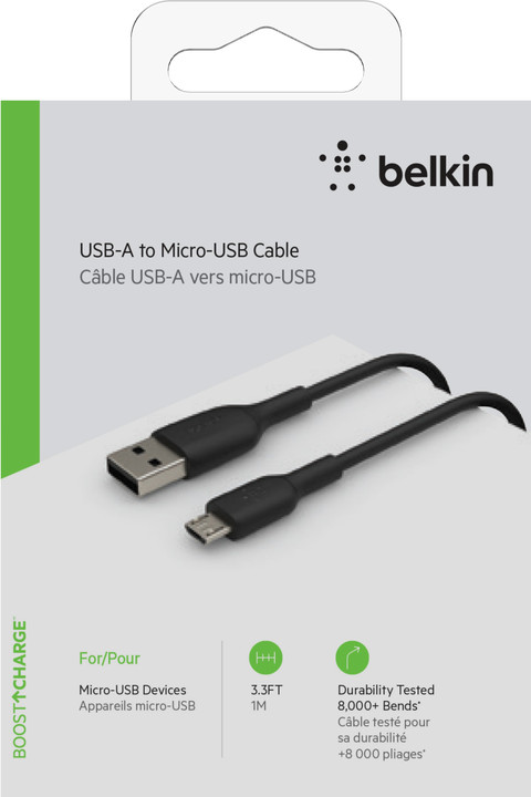 Belkin Câble USB-A vers Micro USB 1 m Matière Synthétique Noir null