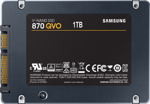 Samsung 870 QVO 1TB achterkant