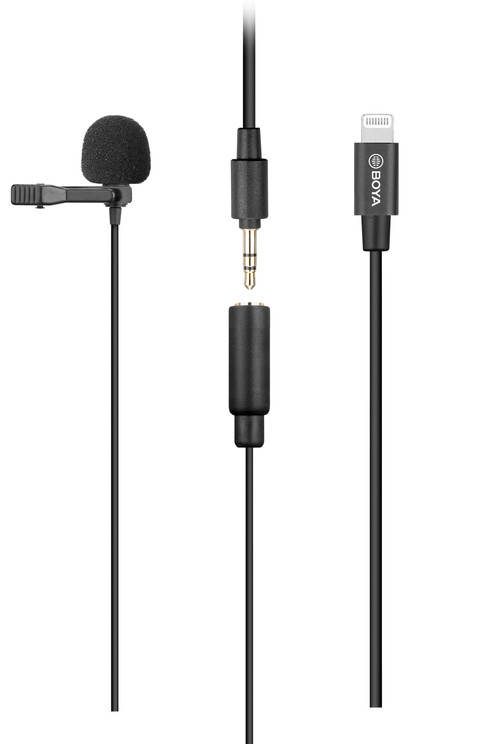 Boya BY-M2 Lavalier Microphone with Lightning Cable front