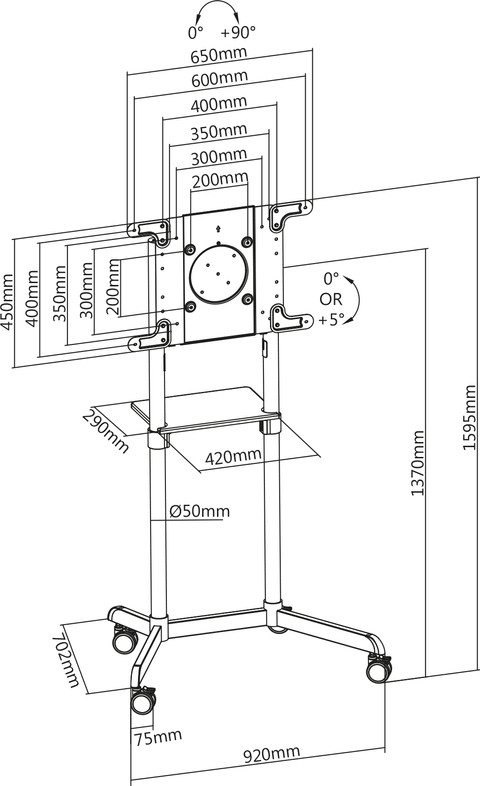 Neomounts NS-M1250BLACK TV-Ständer Schwarz null