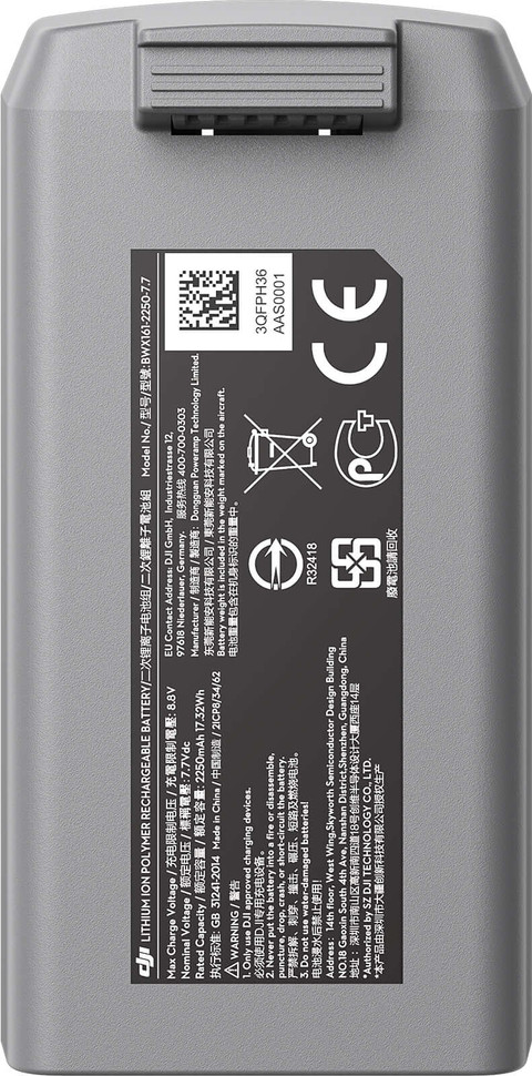 DJI Mini 2 Intelligent Flight Battery back