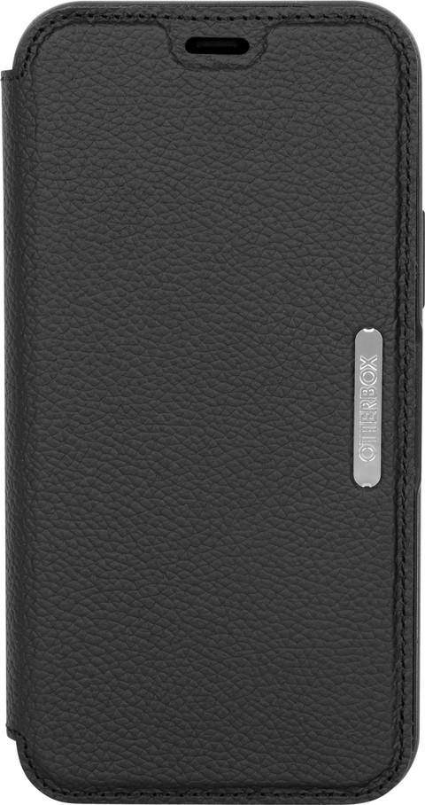 Otterbox Strada Apple iPhone 12 / 12 Pro Book Case Leer Zwart voorkant