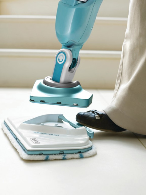 BLACK+DECKER 13-in-1 Steam-mop with SteaMitt product in use