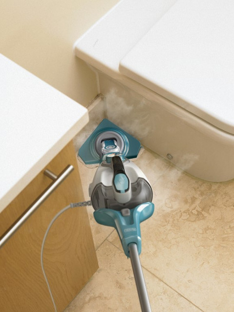 BLACK+DECKER 13-in-1 Steam-mop with SteaMitt product in use