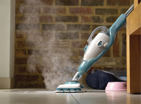 BLACK+DECKER 13-in-1 Steam-mop with SteaMitt product in use